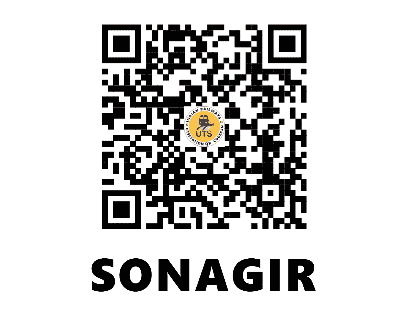 UTS QR Code for SONAGIR - SOR (NC - MADHYA PRADESH)